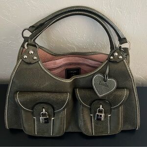 Vintage Luella Olive Green Leather Hobo Bag